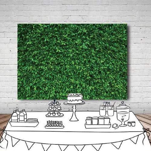 LYWYGG 5X3FT Green Leaves Photography Backdrops Mmicrofiber Nature Backdrop Birthday Background for Birthday Party Seamless Photo Booth Prop Backdrop CP-87-0503 - size: 5X3FT
