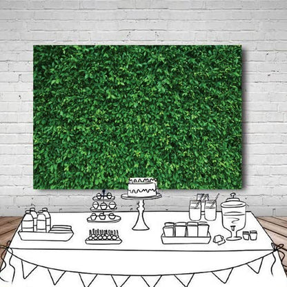 LYWYGG 5X3FT Green Leaves Photography Backdrops Mmicrofiber Nature Backdrop Birthday Background for Birthday Party Seamless Photo Booth Prop Backdrop CP-87-0503 - size: 5X3FT