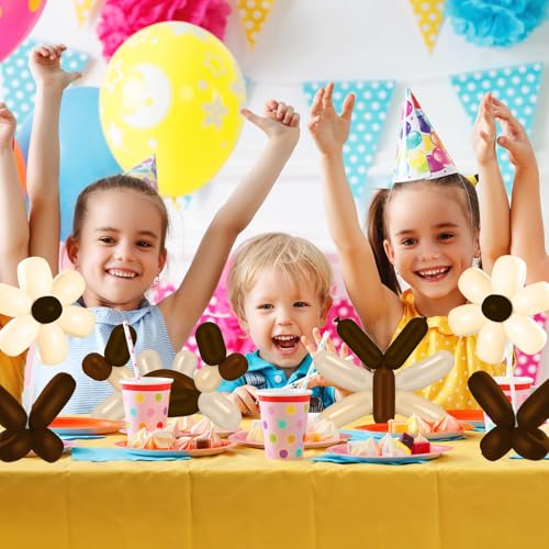Gradient Brown Party Long Balloons, 100 Pcs Mocha Brown Nude Khaki Gray Sand White Tan Neutral Twisting Animals Long Skinny Balloons for Baby Shower Bear Wedding Birthday Party Decorations - color: Gradient Brown,mocha Brown,nude Khaki,gray,sand Wh