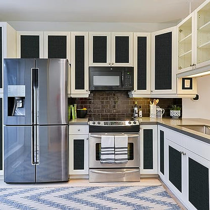 WADILE Grasscloth Peel and Stick Wallpaper 15.7in x 78.7in, Textured Contact Paper for Cabinets, Faux Linen Wall Paper Pull and Stick, Fabric Vinyl Wallpaper Self Adhesive Blackish Green - color: Blackish green, size: 15.7" x 78.7"