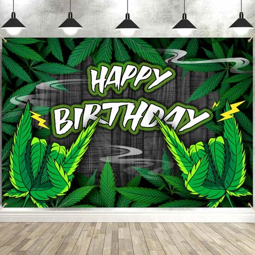 Green Leaves Birthday Backdrop Cool Green Plant Leaves Photography Background Natural Plants Grass Jungle Theme Decor Banner Portrait Photo Booth Studio Props 9x6ft FU052YL - size: 9x6ft