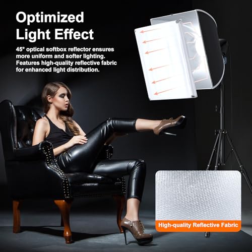 LINCO Lincostore Softbox Photography Lighting Kit with Professional 85W LED Bulbs, Studio Lights for Photography/Video Recording/Live Streaming (16'' x 16'' Professional Softbox Lighting Kit) - size: 16'' x 16'' Softbox Lighting Kit
