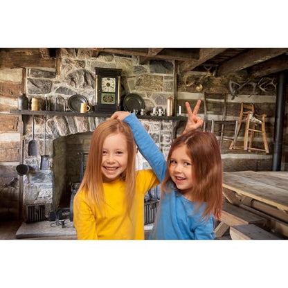 Rustic Kitchen Backdrop Western Old Wooden House Interior Kitchen Background Rural Farmhouse Fireplace Cooking Utensils Background Old Pioneer Log Home Farmers Backdrop Portrait Photo Props 9x6ft - size: 9x6ft