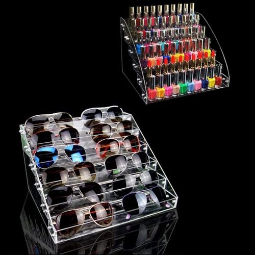 6 Tiers Acrylic Essential Oil Display Rack Nail Polish Organizer Plastic Collection Container for Paints Dropper Bottle Makeup Tabletop Desktop Retail Store Shelf Storage Case Stand Fair Show Holder - size: 6 Floors