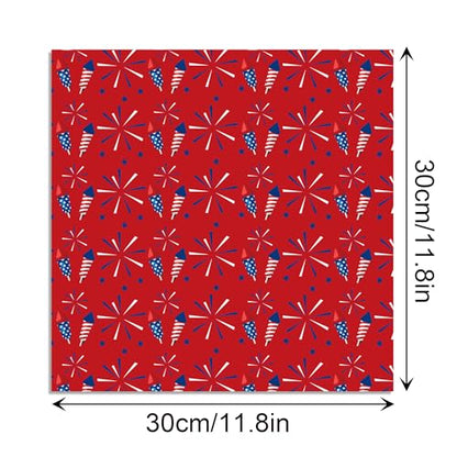 VIVIQUEN Patriotic American Flag Double-Sided Paper, 12 Inches, American National Day Textured Scrapbook Paper Craft Paper for DIY Background Card Making Scrapbook Photo Album Decorations, 24 Packs