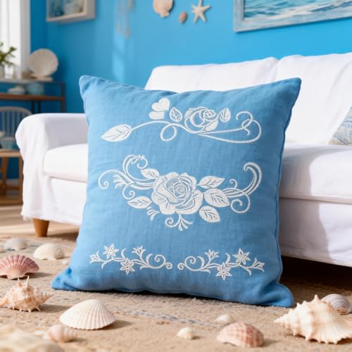 TIAMECH A4 Reusable Rose Lines Stencil for Painting - Floral Strip Border Layering Template, DIY Wall Art, Wood Furniture, Scrapbook & Crafts (8.3x11.7inch) - style: Rose Lines