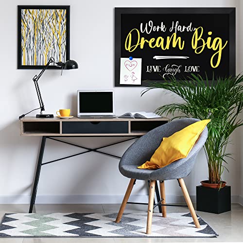 HBCY Creations Rustic Black Magnetic Wall Chalkboard, Extra Large Size 24" x 36", Framed Decorative Chalkboard - Great for Kitchen Decor, Weddings, Restaurant Menus and More! (24" x 36") - color: 3 - Black, size: 24 x 36 inches