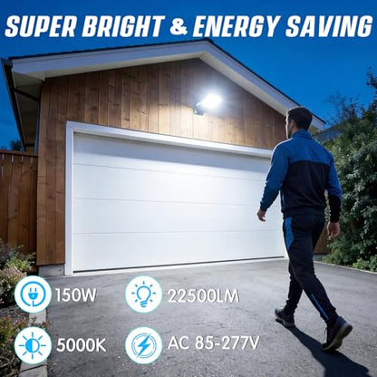 150W LED Parking Lot Light Trunnion Mount Dusk to Dawn 5000K Commercial Area Security LED Parking Lot Lights IP65 Waterproof 85-277V for Driveways Barn Parking Lot Stadium - size: 150W Trunnion Mount