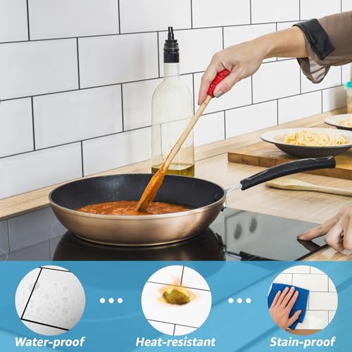 Art3d 102-Piece Peel and Stick Wall Tile for Kitchen Backsplash, Bathroom, Fireplace, 3in. × 6in. Stick on Subway Tile, Glossy White - color: Glossy White