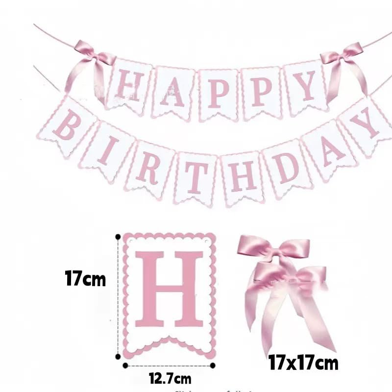 JENSENLIN Ballet Birthday Party Decorations Set,Pink Happy Birthday Banner with Ballerina Garland, Aesthetic Beauty Dance Theme Photo Props, 4 Pieces.