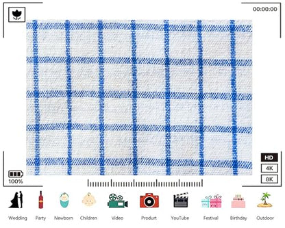 Trykid 6x4ft Blue White Checkered Backdrop Classic Timeless Textured Photography Background Kitchen Baking Class Country Event Retro Party Decoration Photo Booth Prop Fabric - size: 6x4ft