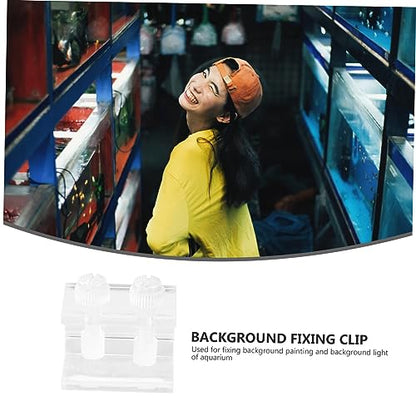 BESPORTBLE 2pcs Acrylic Clips for Fish Tank Backdrop Aquarium Background Fixing Clamp Siphon Design for Easy Installation and Durability