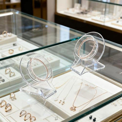20 Pcs Acrylic Bracelet Display, Clear Bracelet Display Stand, Bracelet Display Stand for Vendors, Bracelet Holder Bangles Organizer for Store, Showcase and Home Storage