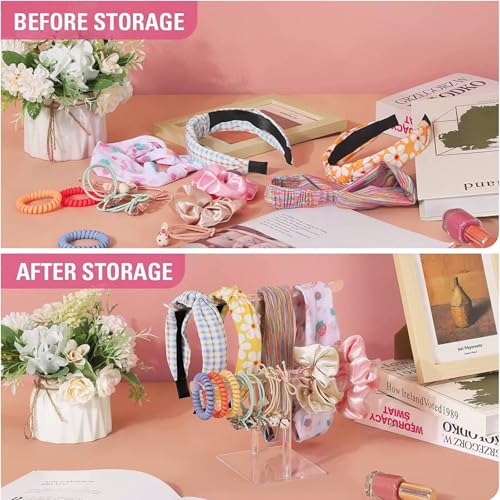 Clear Acrylic Headband Holder, Hair Hoop Display Stand, Clear Hairband Rack for Storage, Jewelry Display Bracelet Display Holder Stand, Acrylic Bracelet Display Organizer Jewelry Holder