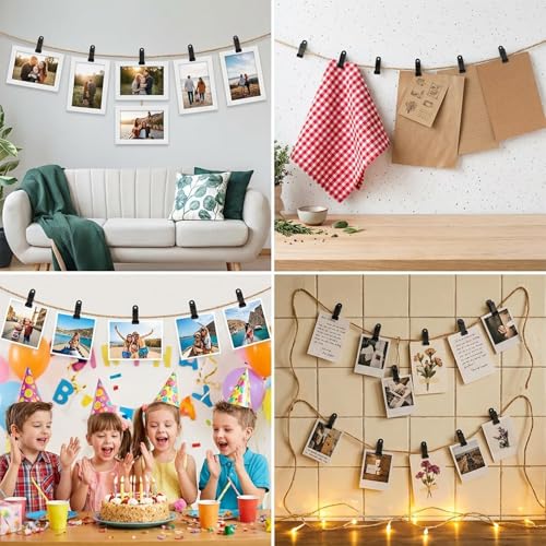 Alligator Clips for Crafts 30 Pcs, Black Metal Spring Clamps for Hanging Photos & DIY Projects, Heavy Duty Mini Crocodile Clips for Wire & Snack Bags, Versatile Art and Office Organization Supply
