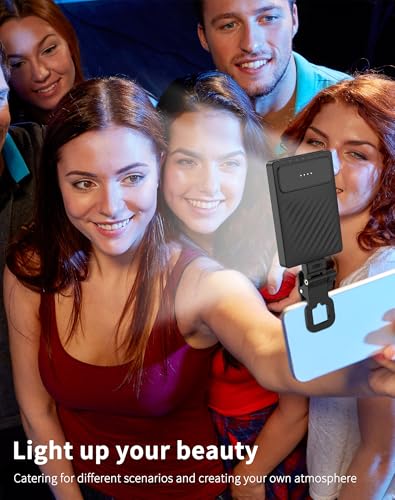 Selfie Light for iPhone:3000mAh Phone Light Clip with 120 LEDs & CRI95+, Compatible with iPhone/Laptops/Tablets/Cameras for Video Recording/Selfies/Live Streaming/Zoom/YouTube