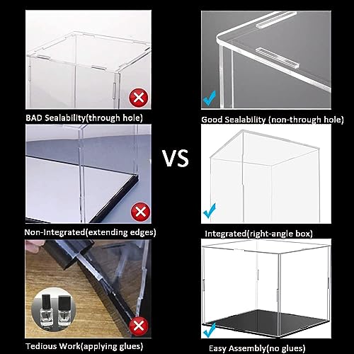 WANLIAN Clear Acrylic Display Case Assemble Countertop Box Cube Organizer Stand Dustproof Protection Showcase for Action Figures Toys Collectibles (9.8 x 5.9 x7 inch; 25 x15 x18 cm)