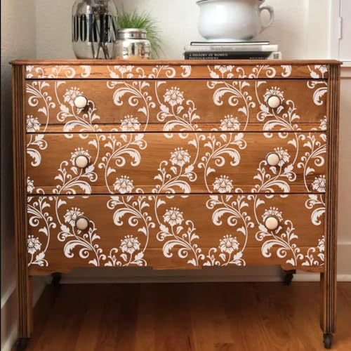Damask Stencils 6inch Texture Stencils Reusable Layering Stencils Templates for Painting on Wood Furniture Canvas Paper Fabric - style: Damask