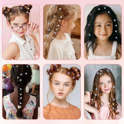 CLFORLORGN Hair Gem Stamper Kit for Girls, Reusable Hair Bling Gems Styling Set with Rhinestones, Easy DIY Hair Accessories Toy, Birthday & Christmas Gifts for Girls Ages 4–12 Year Old