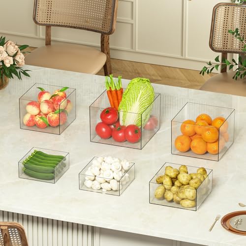 6 Pcs Clear Acrylic Boxes for Display as Buffet Risers and Stands, Food Risers for Party, Table, Stands, including 10", 9", 8.5", 8", 7.5", 6.8", (Large, 6Pcs, Clear) - size: Large, 6Pcs, Clear