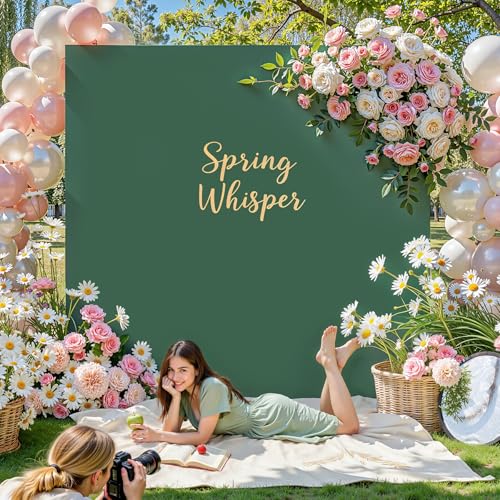 Hunter Green Square Arch Backdrop Cover 6.6x6.6FT, Double-Sided Stretchy Spandex Fabric Fits Square Arch Backdrop Stand, Green Background Backdrop for Wedding Baby Shower Birthday Party Decoration - color: Dark Green, size: 6.6 x 6.6FT