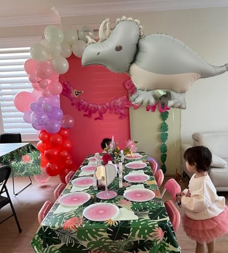 Giant 3D Dinosaur Balloons Self Standing Cute Dinosaur Balloons Birthday Party Decorations Supplies - color: T-rex+triceratops