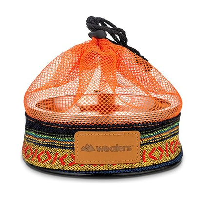 Wealers Unique Complete Messware Kit Polished Stainless Steel Dishes Set| Tableware| Dinnerware| Camping| Buffet| Includes - Cups | Plates| Bowls| Cutlery| Comes in Mesh Bags (4 Person Set) - color: Orange