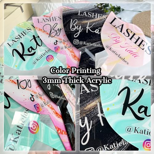 ubjva Custom Eyelash Technician Photo Prop Personalised Acrylic Handheld Mirror for Social Media Tech Supplies Lash Room