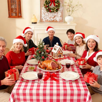 Gingham Tablecloth Rectangle Table Cloth Heavy Duty Cotton Checkered Table Cover Buffalo Plaid Tablecloths for Spring Picnic Kitchen Dining, Red and White,55 * 55 inch - color: Red, size: 55" x 55" (Square)