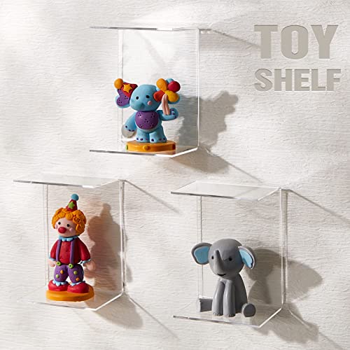Taiyin 24 Pieces Acrylic Risers for Display Clear Acrylic Stand Shelf Display Risers for Collectibles Tabletop for Jewels Cupcakes Tea Sets Small Toys Arts Crafts and Candy (4 x 3 x 2 Inch)