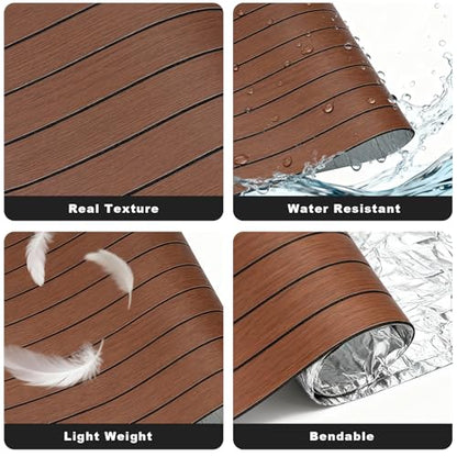 3D Wall Panels Peel and Stick – 15.74"x118" PVC Faux Wood Grain Texture, Self Adhesive Waterproof Wall Covering, DIY Accent Wall, Sofa Background Backsplash & Modern Home Decor, Covers 12.9 sq.ft