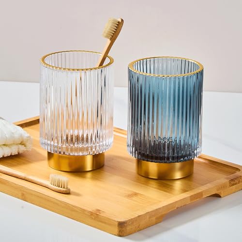 Makeup Brush Holder Organizer,Toothbrush Holders,Desk Pen Pencil Holder,Multifunctional Vintage Glass Brush Cup（L/White/A3-9-US） - color: White, size: Large