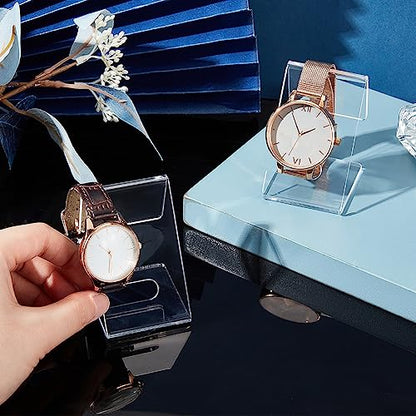 PH PandaHall 2PCS Acrylic Watch Display Stands, Clear Watch Holder Organizer Jewelry Watch Rack Single Watch Display Holder Showcase for Men Watch Bracelet Display Home Decor Retail Use, 2x1.8x2.5