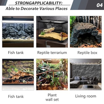 23.6x17.7in Rock Terrarium Background,3D Reptile Tank Background Board,Amphibian Stereo Backdrop Wall,Lizard Snake Gecko Spider Turtle Fish pet silo Background Decorative Panel(Paleyellow) - color: Paleyellow 1P Big