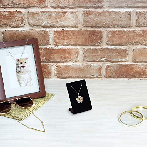 MOOCA 6 Pcs Set Black Velvet Covered Earring Display Stand Pendant Jewelry Organizer Display Holder for Earring, Pendant Accessory Rack for Showcase, 2 1/4 W x 1 1/2 D x 3 1/2 H in, Black Velvet - color: Black