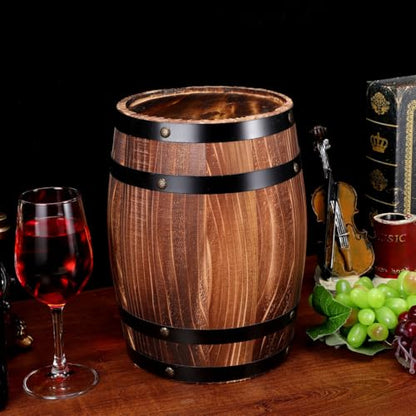 Kichvoe Wine Barrel Decor Wooden Oak Barrel Ornament Retro Bar Landscaping Decorative Wine Photo Prop 4.2 Inch Rustic Tabletop Display