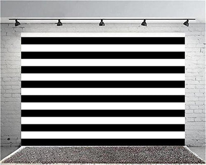AOFOTO 8x5ft Black and White Striped Pattern Wallpaper Photography Backdrop Streak Textured Background Birthday Party Decoration Photo Studio Props Baby Shower Banner Adult Elder Girl Boy Wallpaper - size: 8x5ft