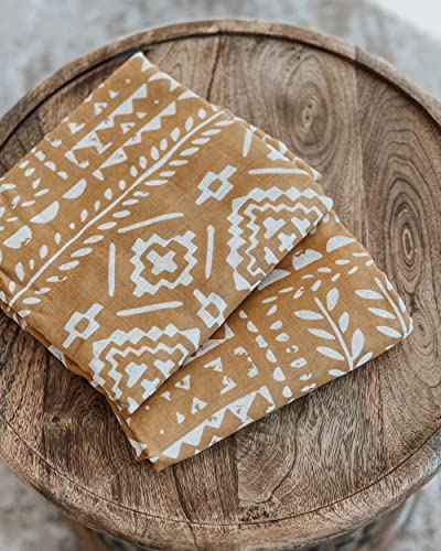 Mini Wander Swaddles for Newborns Muslin Swaddle Blankets - Breathable Soft Gender Neutral Receiving Blanket Baby Essentials | 47 x 47 Cotton - (Tapestry (Honey Gold) - color: Tapestry (Honey Gold)