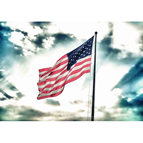 wall26 - Flag of United States of America. - Removable Wall Mural | Self-Adhesive Large Wallpaper - 66x96 inches - color: Artwork - 16, size: 66"x96"