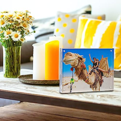 Mammoth DuraClear 6x8 Acrylic Photo Frame - Frameless & Thick Design - Perfect for Family Photos, Art, and Cherished Postcards - size: 6x8 Frame