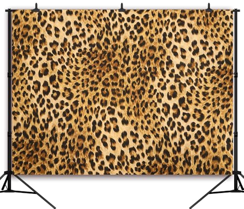 8x6FT Leopard Backdrop Golden Brown Black Spots Prints Background Lady Bachelorette Party Decorations Photoshoot Photo Props Background Vinyl - color: leopard, size: 8x6FT