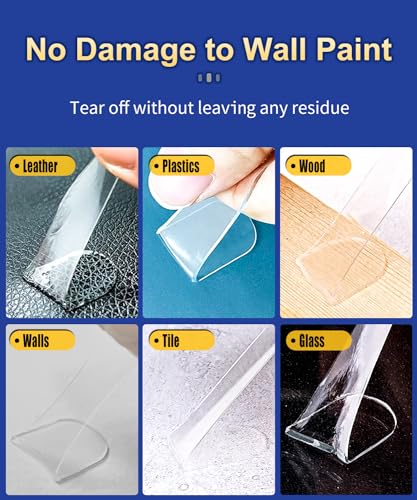 PHIXBEAR Large Mounting Putty No Residue, Double Sided Tape Glue Adhesive Dots Clear Museum Sticky Tack, Picture Hanging Strips Fixed Posters Decor Art Craft Party, 0.39 x 0.78 in (252 Pcs) - size: Large-Standard