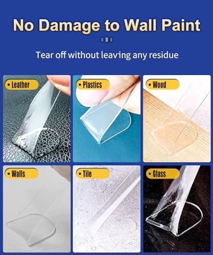 PHIXBEAR Large Mounting Putty No Residue, Double Sided Tape Glue Adhesive Dots Clear Museum Sticky Tack, Picture Hanging Strips Fixed Posters Decor Art Craft Party, 0.39 x 0.78 in (252 Pcs) - size: Large-Standard