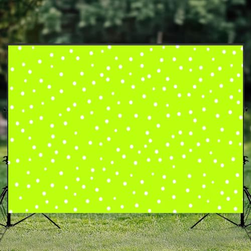 5x7ft Photography Backdrop Polka Dot Bright Green White Photo Backdrop Photography Background for Photoshoot Portrait Video Party Photo Studio Prop Booth - color: Color3