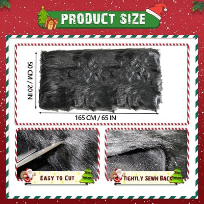 White Long Pile Faux Fur Faux Plush Muffler Scarf Dolls Jewelleries Displaying Backdrop Product Photo Backdrop, Great for Nail Art, Cushion Fluffy (Black 0.5M) - color: Black, size: 20''x65''