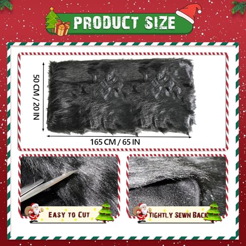White Long Pile Faux Fur Faux Plush Muffler Scarf Dolls Jewelleries Displaying Backdrop Product Photo Backdrop, Great for Nail Art, Cushion Fluffy (Black 0.5M) - color: Black, size: 20''x65''