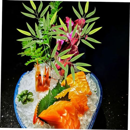 20pcs Artificial Leaf Serving Tray Aesthetic Sushi Display Plates for Sashimi Decor Food Photography Props for Parties and Culinary Presentations