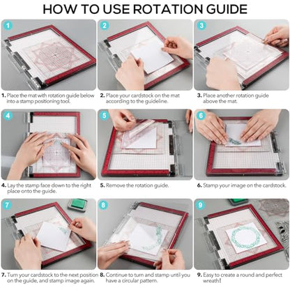 5PCS 4.75x6"Photopolymer Grip Mat with 10PCS Printed Guides for Stamping,Multi-Use Non-Slip Sticky Mats Fit In Stamp Positioning Tool for Card Making Hold Your Cardstock In Place When Stamping Stencil - color: 4.75"x6" 5xgrip Mat+10aligment