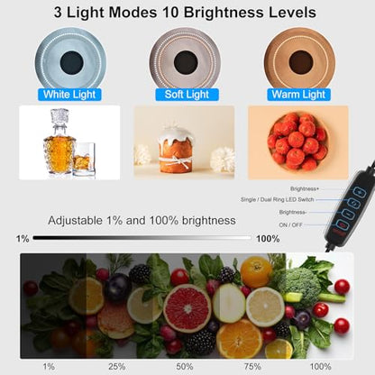 PULUZ 16"/40cm Foldable Portable Photo Studio Light Box, Adjustable Brightness Light Box Photography Lighting Shooting Tent Kit, with LED Lights and 12 Colors Backdrop - color: 16x16x16in