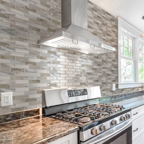 Art3d 10-Sheet Peel and Stick Backsplash Tile for Kitchen - 12”×12” Stick on Wall Tile for Kitchen Bathroom Countertop Living Room, Beige & White - color: Beige & White